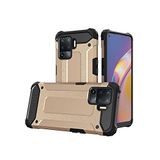 Oppo Reno 5 Lite ile uyumlu Çİft Katman Koruyucu Crash Military Tank Kılıf - Gold
