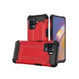 Oppo Reno 5 Lite ile uyumlu Çİft Katman Koruyucu Crash Military Tank Kılıf - Kırmızı