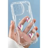 Oppo Reno 5 Lite Kılıf 3D Kalpli Inci Tasarımlı Desenli Kamera Korumalı Şeffaf Silikon Kapak - Cici Mina