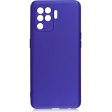 Oppo Reno 5 Lite Kılıf Soft ve Pürüzsüz Yüzeyli Ipeksi Silikon Kapak - Saks Mavi