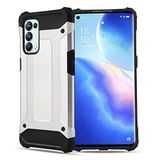 Oppo Reno 5 Pro 5G ile uyumlu Çİft Katman Koruyucu Crash Military Tank Kılıf - Gri