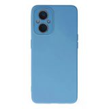 Oppo Reno 7 Lite Kılıf Lansman Glass Kapak - Mavi-(5796)