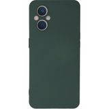 Oppo Reno 7 Lite Kılıf Nano içi Kadife Silikon - Koyu Yeşil-(5796)
