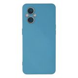 Oppo Reno 7 Lite Kılıf Nano içi Kadife Silikon - Mavi-(5796)