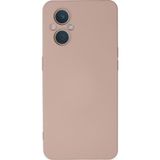 Oppo Reno 7 Lite Kılıf Nano içi Kadife Silikon - Pudra-(5796)