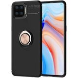 Oppo Reno A73 Kılıf Mnc Ravel Silikon Kapak-Siyah-Rose Gold
