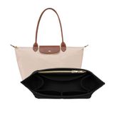 OPPOSHE Longchamp Le Pliage için Çanta Düzenleyici Ekleme, Premium Keçe Uzun Şampiyon Çanta El Çantası Kadın Bez Düzenleyici Ekleme 9 Bölmeli (Büyük, Siyah)