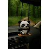 Oppy Panda Şeklinde Salıncakta Sallanan Dikiz Aynası Süsü