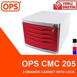 Ops Cmc 205 Kırmızı Çekmeceli Kilitli Masaüstü Organizer