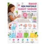 optana 1 Adet Mini Parfümlü Kağıt Sabun 100 Yaprak | Taşınabilir Tek Kullanımlık Hijyenik El Sabunu