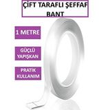 Optana Bant Çift Taraflı Yapışkan Şeffaf Duvar Ev Bandı Güçlü Yapıştırma Dekorasyon Montaj Bandı