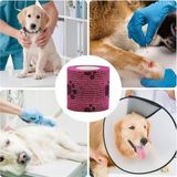 Optana Desenli Kendinden Yapışkanlı Elastik Bandaj Köpek Kedi Pati Bandajı Sargısı Koruyucu S - Çok Renkli
