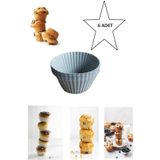 Optana Silikon Kek Kalıbı Muffin Cupcake Brownie Kapsülü 6 Adet Silikon Kalıp Airfryer