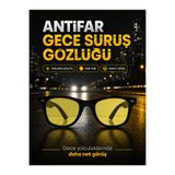 Optic Master Antifar Gece Sürüş Gözlüğü / Gece Görüş Gözlüğü Model 8812