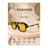 Optic Master Dikdörtgen Çerçeveli Antifar Güneş Gözlüğü / Gece Sürüş Gözlüğü