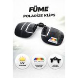 Optic Master Gözlük Klipsi Polarize Füme Büyük Boy 54x60 MM