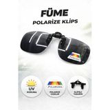 Optic Master Gözlük Klipsi Polarize Füme Küçük Boy 39X60 Mm