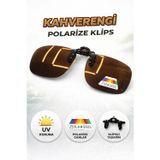Optic Master Gözlük Klipsi Polarize Kahverengi Küçük Boy 39x60 MM