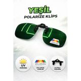 Optic Master Gözlük Klipsi Polarize Yeşil Büyük Boy 54x60 MM