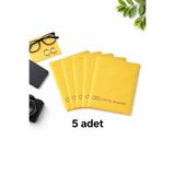 Optic Master Gözlük Temizleme Bezi Microfiber Bez 15x18 CM 5 Adet Sarı