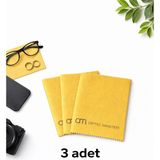 Optic Plus Gözlük Temizleme Bezi Microfiber Bez 15X18 cm 3 Adet Sarı