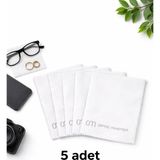 Optic Plus Gözlük Temizleme Bezi Microfiber Bez 15X18 cm 5 Adet Beyaz