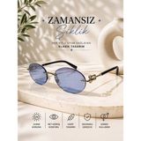 Optic Plus Metal Çerçeveli Güneş Gözlüğü Oval Mavi Camlı