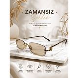 Optic Plus Metal Yarım Çerçeveli Güneş Gözlüğü Açık Kahverengi Camlı