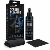 OptiCleaner Since 2003 Ekran Temizleme Seti, 250 ml Sprey, Büyük Mikrofiber Bez ve 15 × 18 cm Gözlük Bezi, Laptop, TV, Monitör, Telefon, Tablet, Araç Ekranı ve Lensler İçin