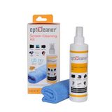 OptiCleaner Since 2003 LCD Ekran Temizleme Seti – 250 ml Sprey + Özel Mikrofiber Bez | Bilgisayar, Laptop, Tablet, TV, Telefon, Yazıcı, Kamera & Gözlük İçin Antistatik, Çizmez ve Parlatıcı