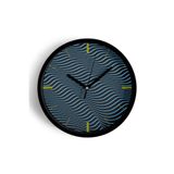 Optik Dalgalar Modern Tasarım Duvar Saati - 25cm - Önü Camlı Siyah Kasa - Sessiz Mekanizma, JH0467S25SKP