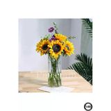 Optik Desenli Cam Sürahi Vazo Mumluk 10cm Genişlik 10cm Yükseklik