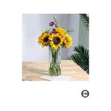 Optik Desenli Cam Sürahi Vazo Mumluk 10cm Genişlik X 15 Cm Uzunluk