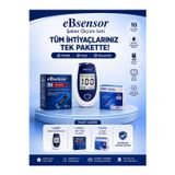 Optima Ebsensor Şeker Ölçüm Cihazı + 1Kutu Strip + 1Kutu Delme İğnesi + Delme Kalemi + Taşıma Çantası