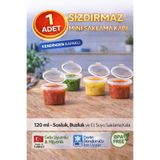 OPTİMEX 1 Adet 120 ml Sızdırmaz Mini Saklama Kabı – Sosluk & Buzluk Kapları, Et Suyu & Kemik Suyu Sos Kabı