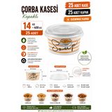 OPTİMEX 14 Oz Çorba Kasesi Kapaklı 25 Adet – 400 cc Karton Çorba Kasesi Sızdırmaz Kapaklı