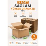OPTİMEX 40*30*30 Kraft Taşınma Kolisi Dayanıklı Sert Koli Eşya Taşıma Kolisi Kutu 3 Adet