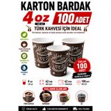 Optimex 4oz Karton Bardak, 120ml, Türk Kahvesi İçin İdeal, Beyaz, 100 Adet