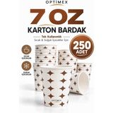 Optimex 7 Oz Karton Bardak 250 Adet Tek Kullanımlık Sıcak ve Soğuk Içecek Bardağı