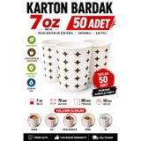 OPTİMEX 7 oz Karton Bardak, 50 Adet, Beyaz, Sıcak ve Soğuk İçecek Uyumlu