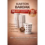 OPTİMEX 7 OZ Karton Bardak 50 Adet Ekonomik Paket Tek Kullanımlık Karton Bardak Sıcak & Soğuk İçecek Uyumlu