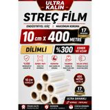 OPTİMEX Dilimli Streç Film 10 cm x 400 Metre Mini Ambalaj Streci Küçük Eşya Paketleme Aşı,Dövme Streci
