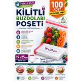 OPTİMEX Kilitli Buzdolabı Poşeti 19×25 100 Adet | Gıda Saklama Poşeti | Gıdaya Uygun Dondurucu Poşeti