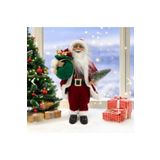 Optimus Yılbaşı Yeni Yıl Dekor Süs Kırmızı Noel Baba 45 Cm Heybeli