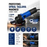 Optivex Profesyonel Spiral Taşlama Makinesi 1100W 125 mm 11.500 Devir Yumuşak Başlatma Endüstriyel Model