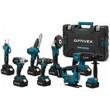Optivex Sekizli Set Budama TESTERESI+Ş.DEKUPAJ+13MM Ç.mandren+S.sıkma+Ş.spral+Ş.hilti