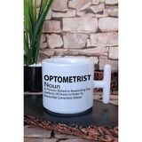 Optometrist Noun Baskılı Göz Doktoru Hediyelik T Kulplu Latte Fincanı Kupa Bardak - Beyaz