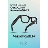 OptX Smart Akıllı Gözlük – Yapay Zeka Gözlük (AI), Kamera, Bluetooth, Müzik, IPX5 (Siyah-Mavi-Krem Renk)