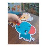 Opulent Accessories Animals baby puzzle 20 parça hayvanlar3+yaş kalin kaliteli mukavva,yap boz puzzle,zürafa geyik,fil,