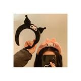 Opulent Accessories Kuromi taç , sevimli karikatür saç bandı, yumuşak peluş kuromi taç toka,kızlar için sevimli saç stil